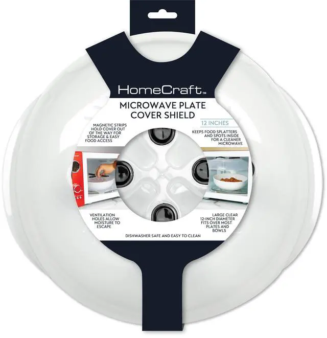 Alt view image 7 of 7 - HomeCraft 12-inch Microwave Plate Cover Shield with Magnets