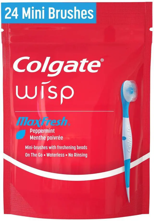 Main image of Colgate Max Fresh Wisp Disposable Travel Toothbrushes, Mini Toothbrush, Peppermint, 24 Count