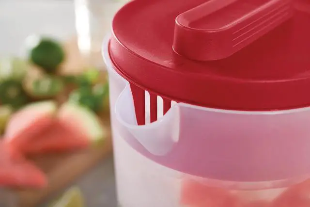 Alt view image 7 of 7 - Rubbermaid, Pitcher, Simply Pour Clear/Red Pitcher Plastic 1 gal, plastic, 1 gal, helpful for family beverage service, A Practical Choice for Everyday Beverage Serving