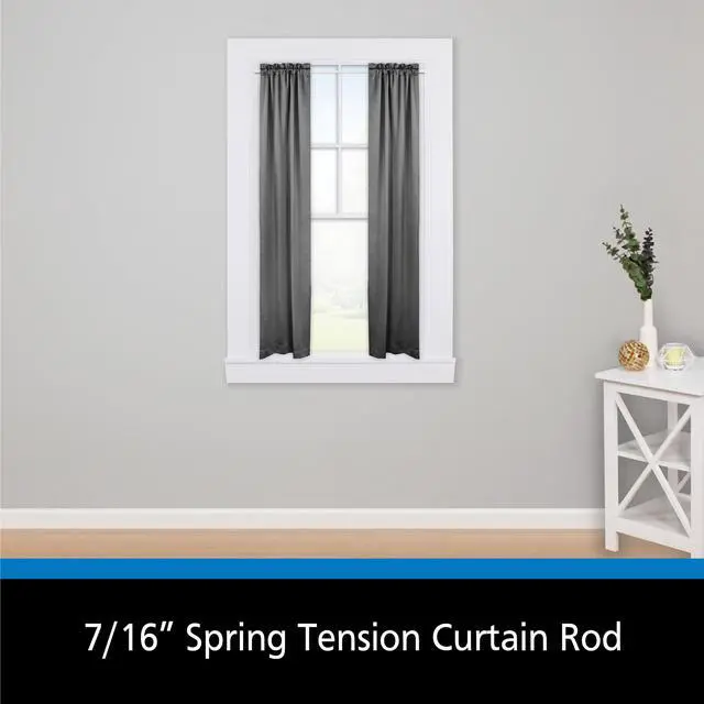 Alt view image 5 of 5 - Mainstays 7/16" Adjustable Tension Curtain Rod, 28-48", White