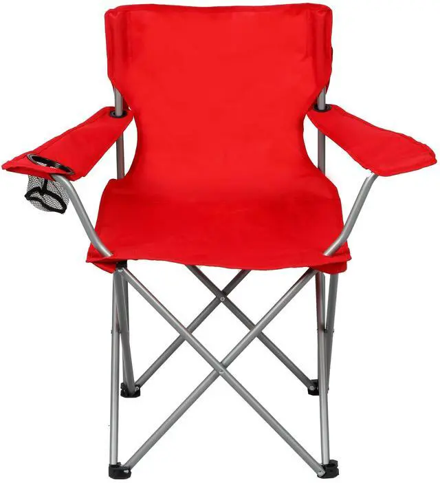 Main image of Ozark Trail Quad Folding Camp Chair with Cup Holder, Bright Red