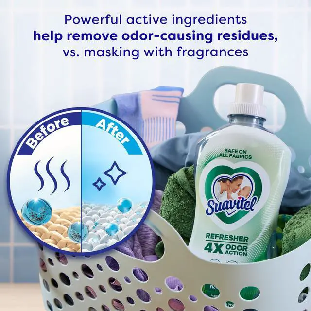 Alt view image 4 of 7 - Suavitel Refresher Fabric Rinse and Odor Eliminator, 4X Odor Action, Floral Fresh Scent, 25.5 fl oz