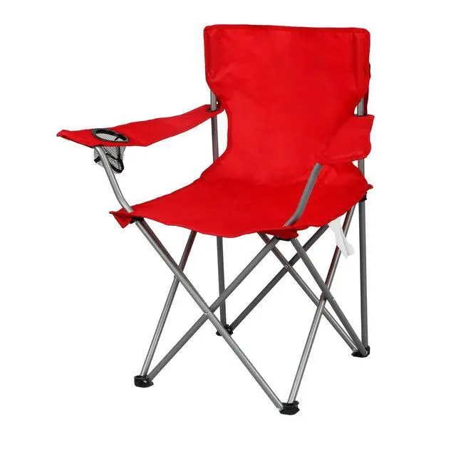 Alt view image 7 of 7 - Ozark Trail Quad Folding Camp Chair with Cup Holder, Bright Red