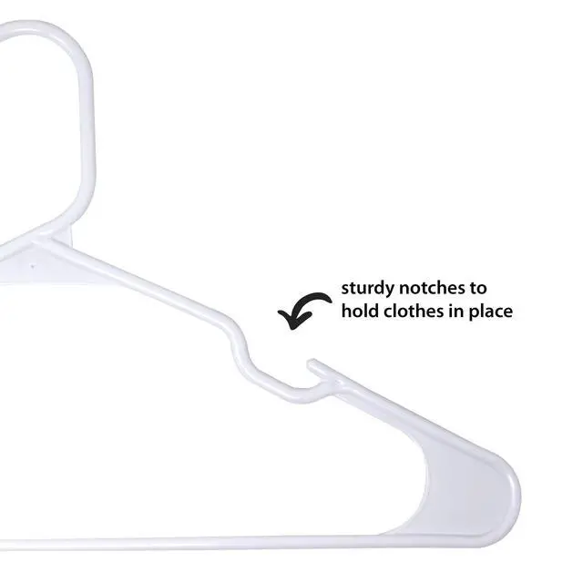 Alt view image 3 of 5 - Mainstays Plastic Clothes Hangers, White, 50-Count, Everyday Use
