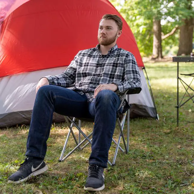 Alt view image 7 of 7 - Ozark Trail Quad Folding Camp Chair with Cup Holder, Black