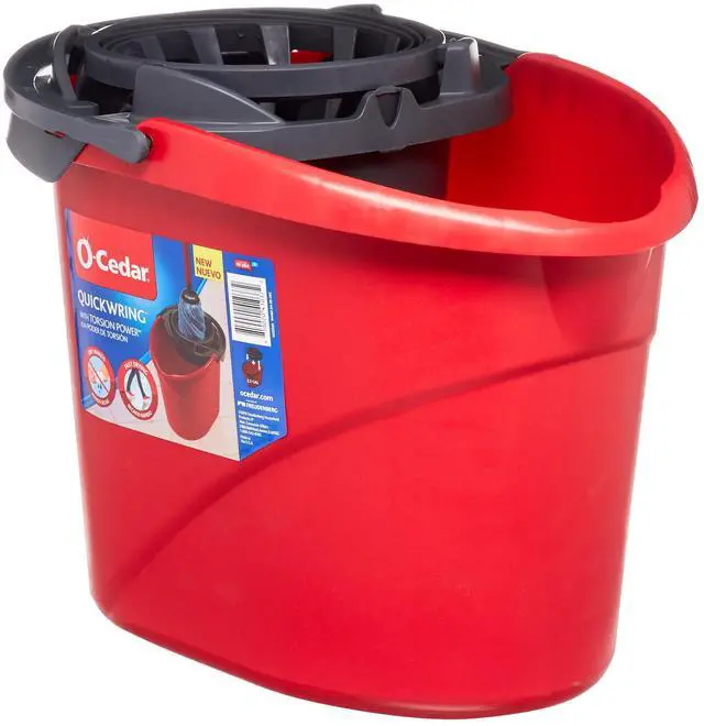 Main image of O-Cedar QuickWring 2.5 Gallon Mop Bucket with Wringer, Red