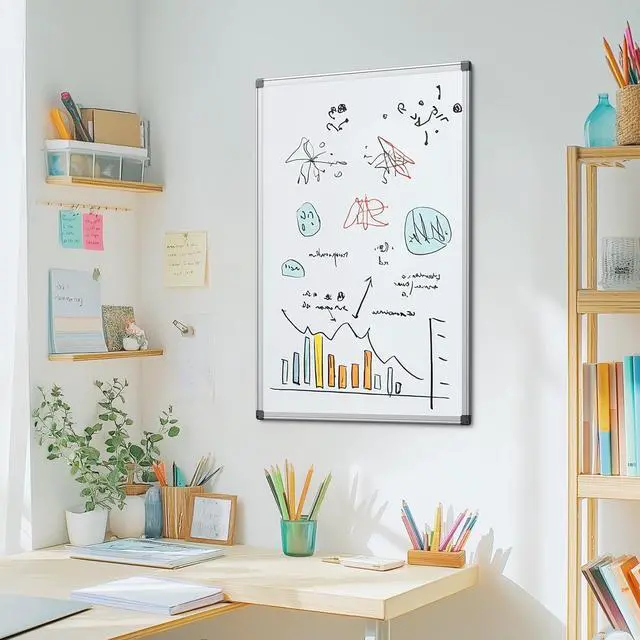 Alt view image 3 of 6 - Gianna 36 X 24 inches Magnetic Dry Erase Board with Aluminum Frame, Whiteboard for Home School