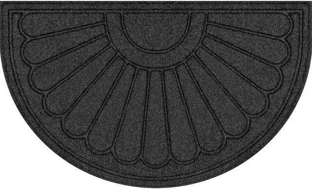 Main image of Mainstays 18"x30" Gray Sunburst Polyester Utility Entryway Door Mat