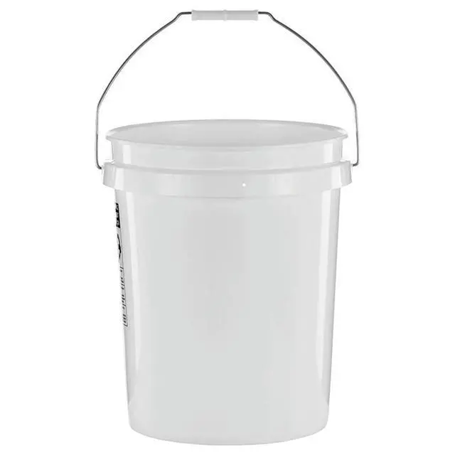 Alt view image 2 of 7 - (2 pack) United Solutions 5 Gallon Round Utility Bucket, Comfort Handle, Plastic, White, PN0149, 1 Each
