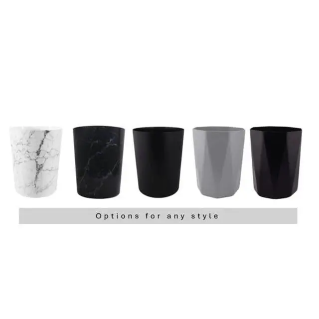 Alt view image 6 of 7 - Mainstays 5 gal Gray Geometric Bathroom Wastebasket, Open Top, Polypropylene Plastic