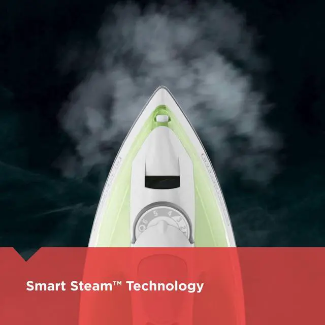 Alt view image 4 of 7 - BLACK+DECKER Easy Steam Compact Steam Iron with TrueGlide Nonstick Soleplate, SmartSteam Technology, Anti-Drip, Green