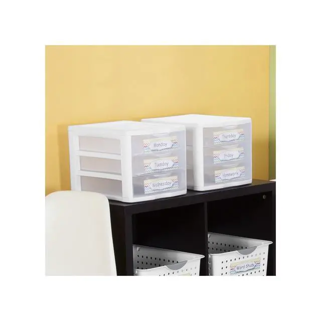 Alt view image 7 of 7 - Sterilite 3 Drawer Unit, Countertop Organizer, Clear Storage Solution for Desks, Countertops, and Shelves, White