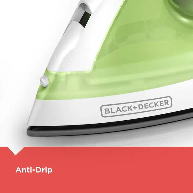 Alt view image 5 of 7 - BLACK+DECKER Easy Steam Compact Steam Iron with TrueGlide Nonstick Soleplate, SmartSteam Technology, Anti-Drip, Green