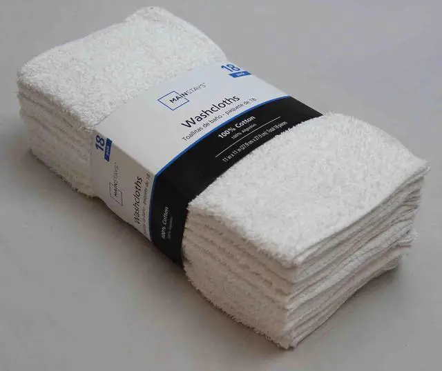 Alt view image 5 of 6 - Mainstays 18-Pack Washcloth Bundle, White