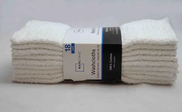 Alt view image 6 of 6 - Mainstays 18-Pack Washcloth Bundle, White
