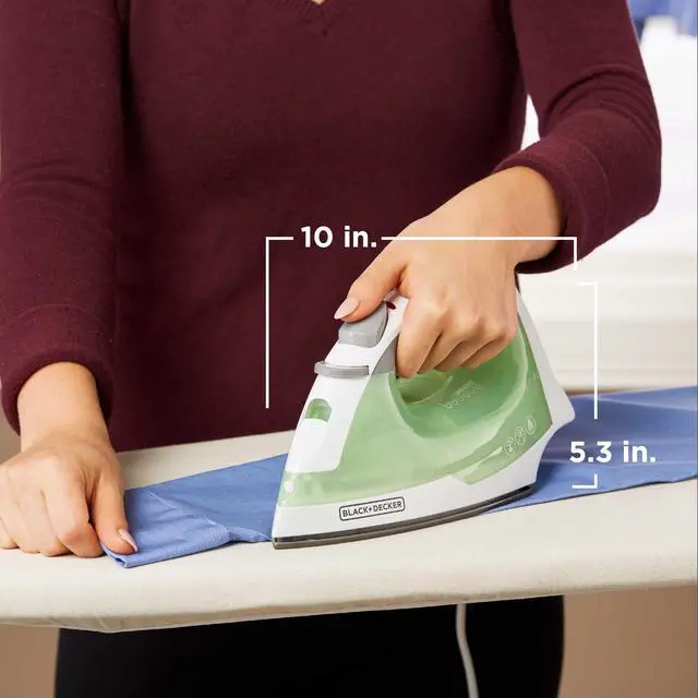 Alt view image 7 of 7 - BLACK+DECKER Easy Steam Compact Steam Iron with TrueGlide Nonstick Soleplate, SmartSteam Technology, Anti-Drip, Green