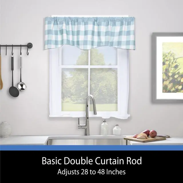 Alt view image 3 of 7 - (2 pack) Mainstays 2-3" Basic Metal Wrap Around Adjustable Double Curtain Rod, 28-48" Adjustable Length, White Finish