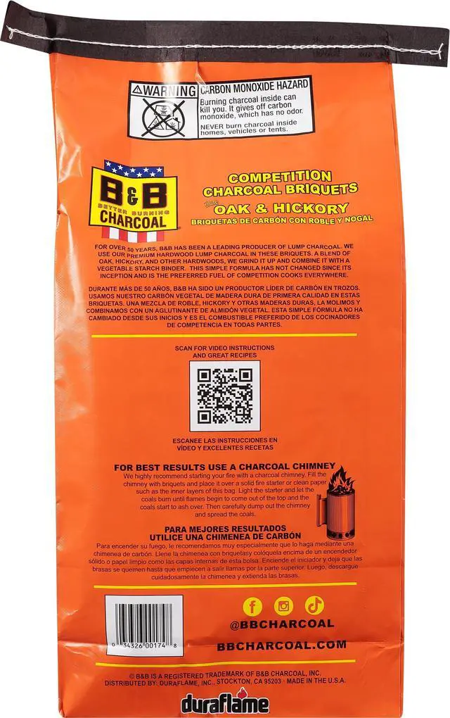 Alt view image 3 of 7 - B&B Charcoal Competition Oak Charcoal Briquets 17.6 Pound