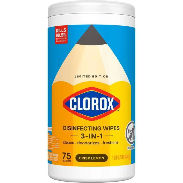Alt view image 2 of 7 - Clorox Disinfecting Wipes Limited Edition Back to School, Bleach Free, Crisp Lemon, 75 Count