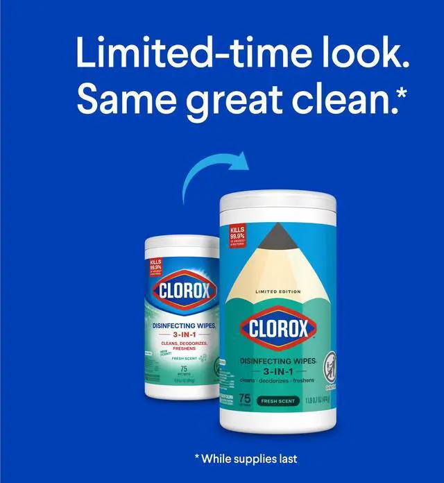 Alt view image 3 of 7 - Clorox Disinfecting Wipes Limited Edition Back to School, Bleach Free, Fresh Scent, 75 Count