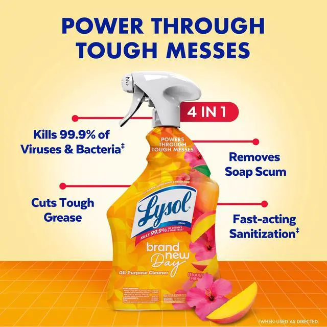Alt view image 2 of 7 - Lysol Brand New Day All Purpose Cleaner Mango & Hibiscus, Deep Clean 32 fl oz