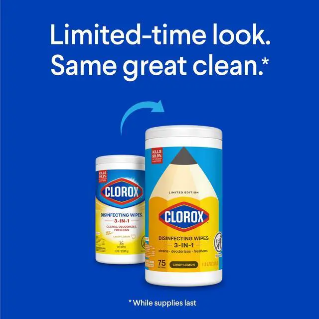 Alt view image 3 of 7 - Clorox Disinfecting Wipes Limited Edition Back to School, Bleach Free, Crisp Lemon, 75 Count