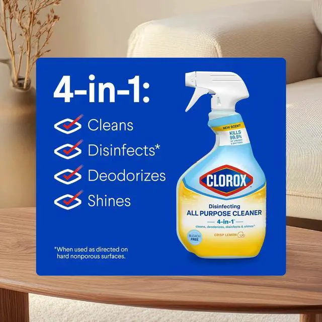 Alt view image 4 of 7 - Clorox Disinfecting All Purpose Cleaner Spray, Crisp Lemon, 32 fl oz
