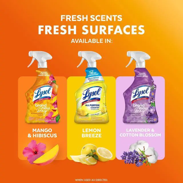 Alt view image 7 of 7 - Lysol Brand New Day All Purpose Cleaner Mango & Hibiscus, Deep Clean 32 fl oz