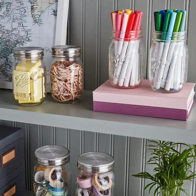 Alt view image 4 of 7 - (2 pack) Ball Glass Mason Jar with Lid & Band, Wide Mouth, 32 oz, Single Jar, 1 Count