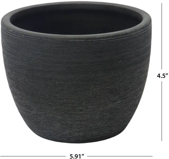 Alt view image 5 of 6 - Better Homes & Gardens 4.5 in Textured Matte Ceramic Plant Pot, Black, 1 Piece