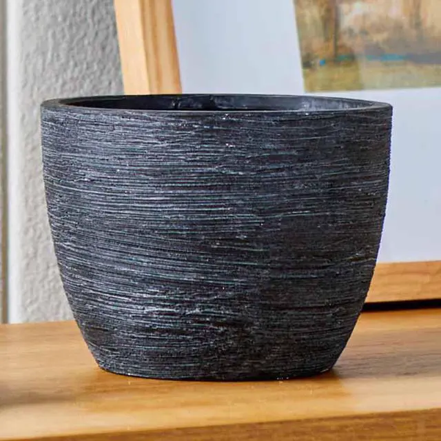 Alt view image 6 of 6 - Better Homes & Gardens 4.5 in Textured Matte Ceramic Plant Pot, Black, 1 Piece