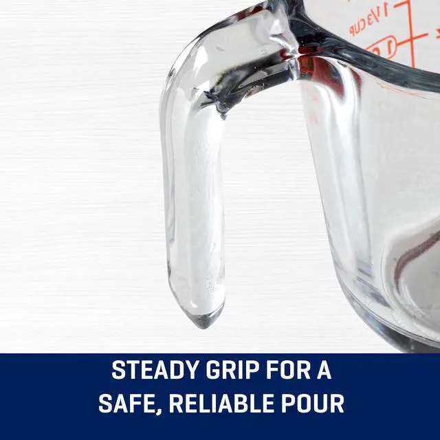 Alt view image 6 of 7 - (2 pack) Anchor Hocking 1-Cup Glass Measuring Cup with Easy-Grip Handle and Spout