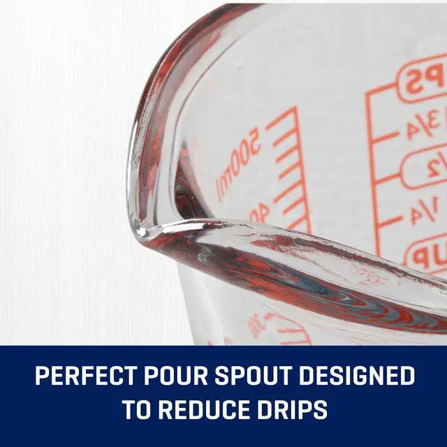 Alt view image 7 of 7 - (2 pack) Anchor Hocking 1-Cup Glass Measuring Cup with Easy-Grip Handle and Spout