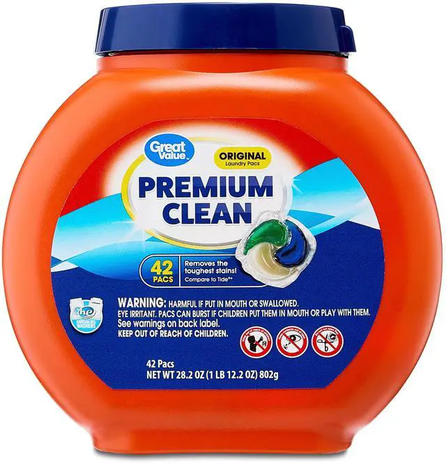 Main image of Great Value Premium Clean Laundry Pacs, Original Scent, 42 Count