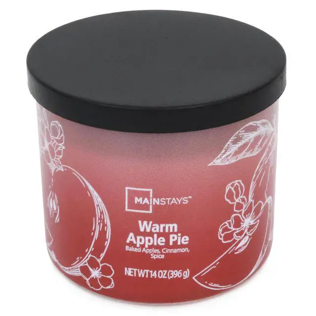 Alt view image 3 of 4 - Mainstays 3-Wick Ombre Wrap Warm Apple Pie Jar Candle, 14 Ounce
