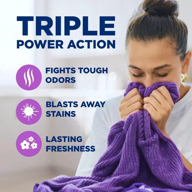 Alt view image 6 of 7 - ARM & HAMMER Plus OxiClean with Odor Blasters Liquid Detergent, Fresh Burst, 96.2 fl oz, 74 Loads