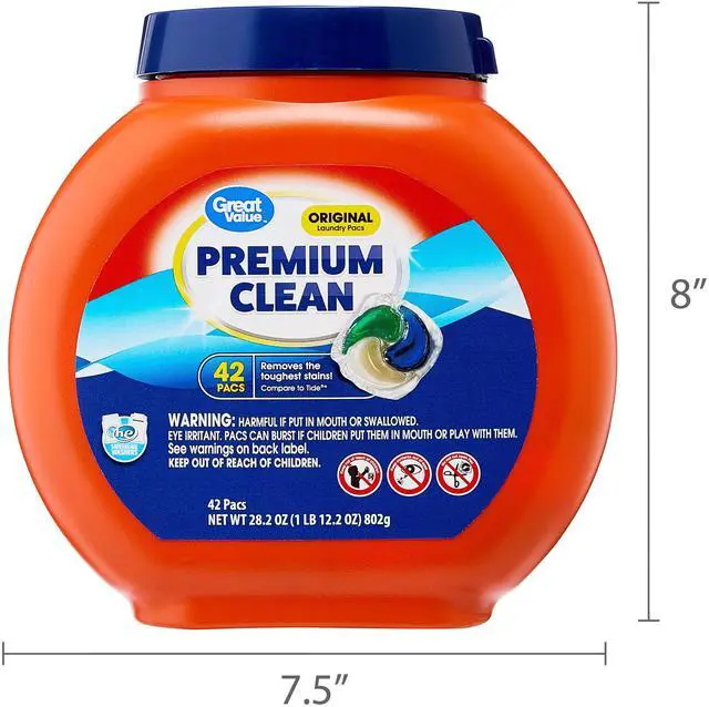 Alt view image 7 of 7 - Great Value Premium Clean Laundry Pacs, Original Scent, 42 Count