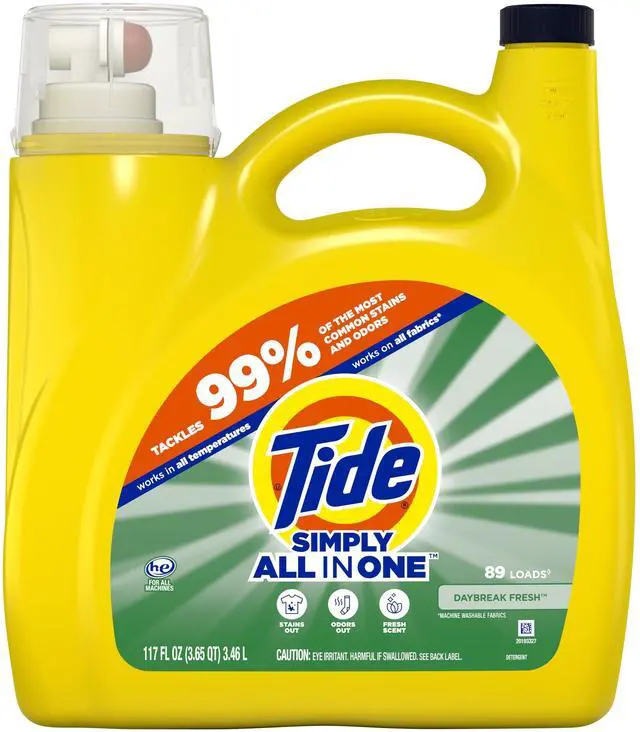 Alt view image 7 of 7 - Tide Simply Laundry Detergent Liquid, Daybreak Fresh, 117 fl oz, 89 Loads