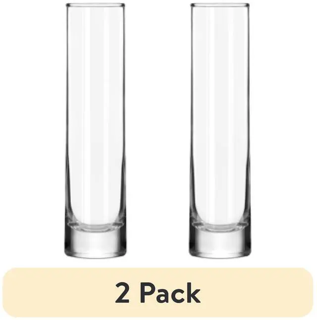 Main image of (2 pack) Libbey Clear Glass Cylinder Floral Bud Vase, 7.5 in.