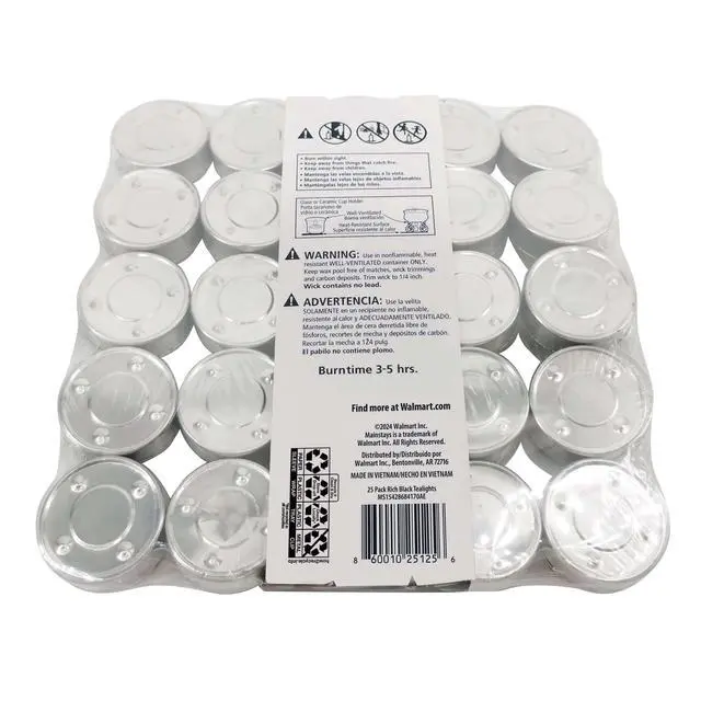 Alt view image 2 of 3 - Mainstays Black Unscented Indoor/Outdoor Tealight Candles, 25 Count