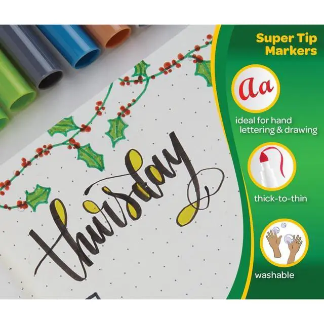 Alt view image 4 of 5 - Crayola Super Tips Washable Markers for Kids, 20 Ct, School Supplies, Classroom Must Haves, Bullet Journaling, Gift for Kids, Ages 3+