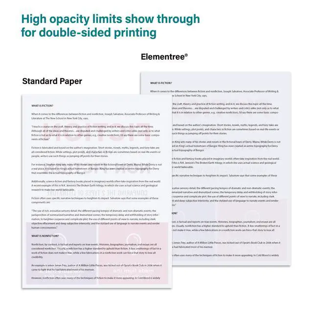 Alt view image 5 of 7 - Elementree Sustainable Printer Paper, 8.5" x 11", 20 lb., White, 1 Ream (500 Sheets)