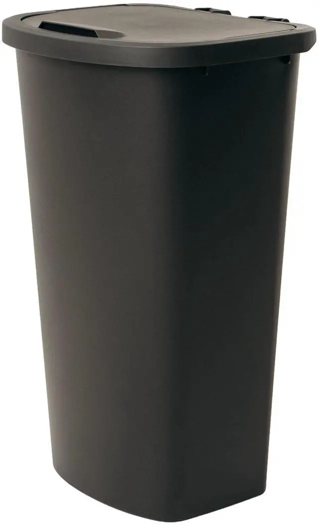 Main image of Mainstays 11 Gallon Plastic Kitchen Trash Can with Lift-Top Lid, Black