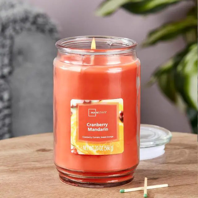 Alt view image 3 of 7 - Mainstays Cranberry Mandarin Scented Single-Wick Glass Jar Candle, 20 oz