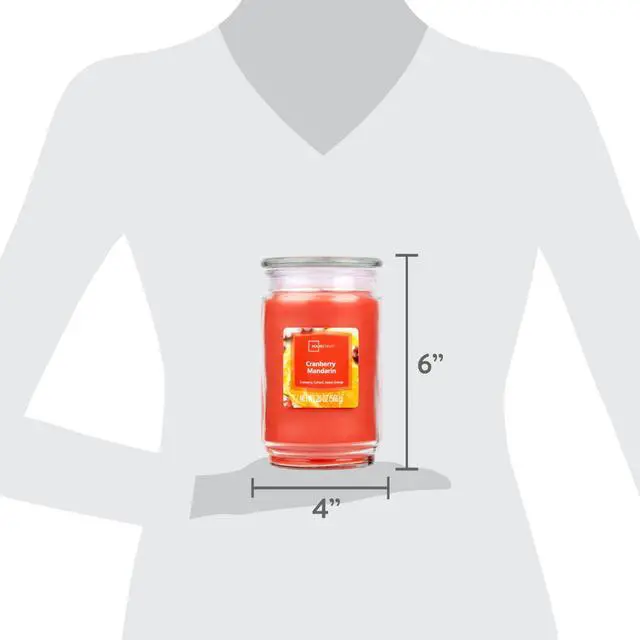 Alt view image 5 of 7 - Mainstays Cranberry Mandarin Scented Single-Wick Glass Jar Candle, 20 oz