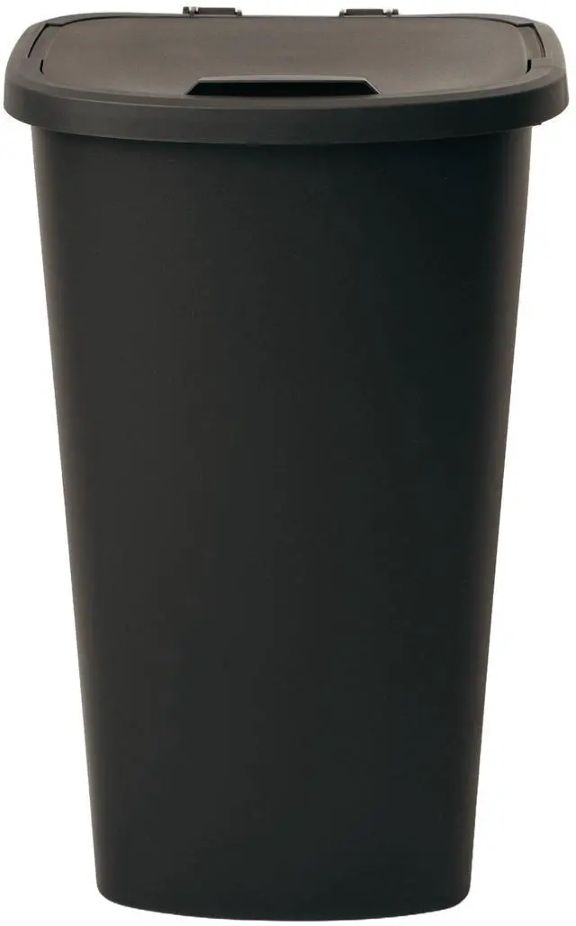 Alt view image 7 of 7 - Mainstays 11 Gallon Plastic Kitchen Trash Can with Lift-Top Lid, Black