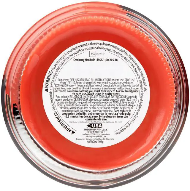 Alt view image 7 of 7 - Mainstays Cranberry Mandarin Scented Single-Wick Glass Jar Candle, 20 oz