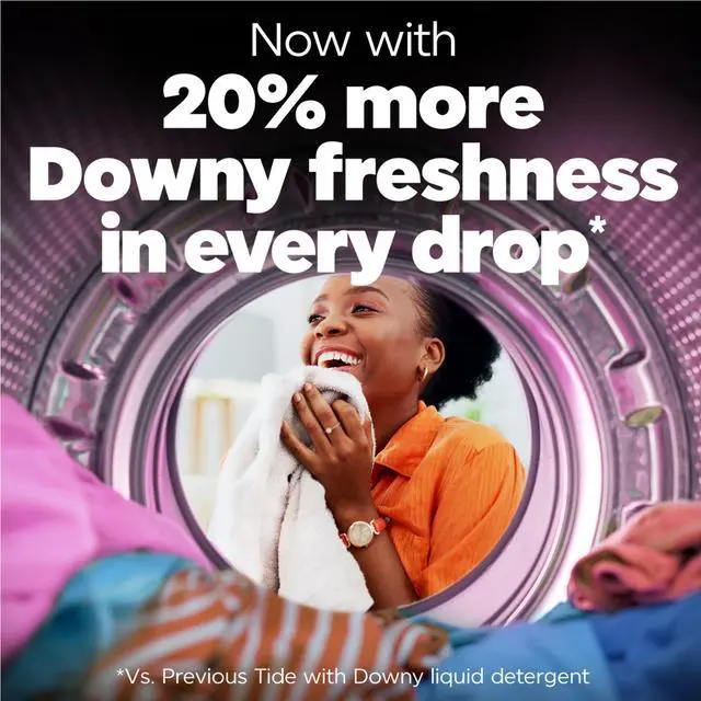 Alt view image 3 of 7 - Tide Laundry Detergent Liquid Plus a Boost of Ultra Downy, April Fresh Scent, 30 fl oz, 21 Loads