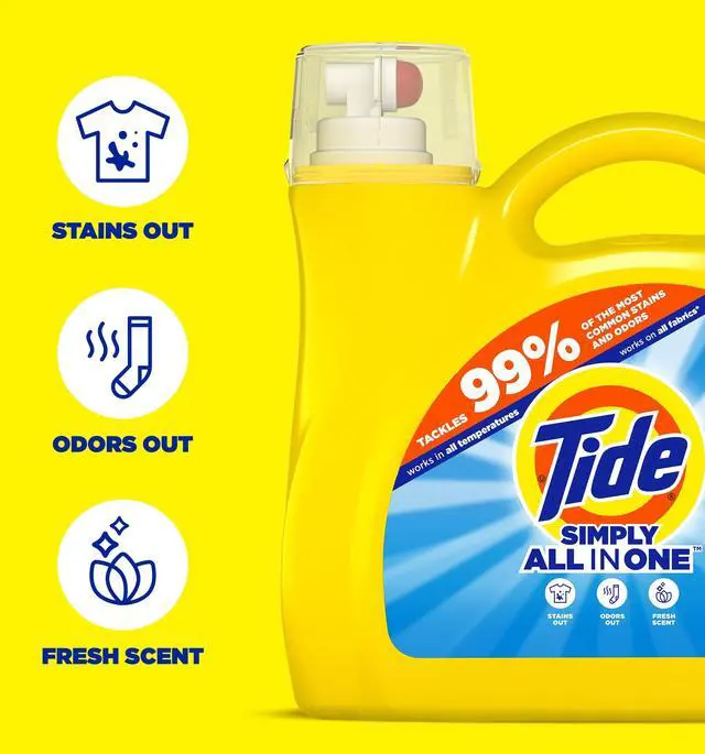 Alt view image 5 of 7 - Tide Simply Laundry Detergent Liquid All-In-One, Refreshing Breeze Scent, 117 fl oz, 89 Loads