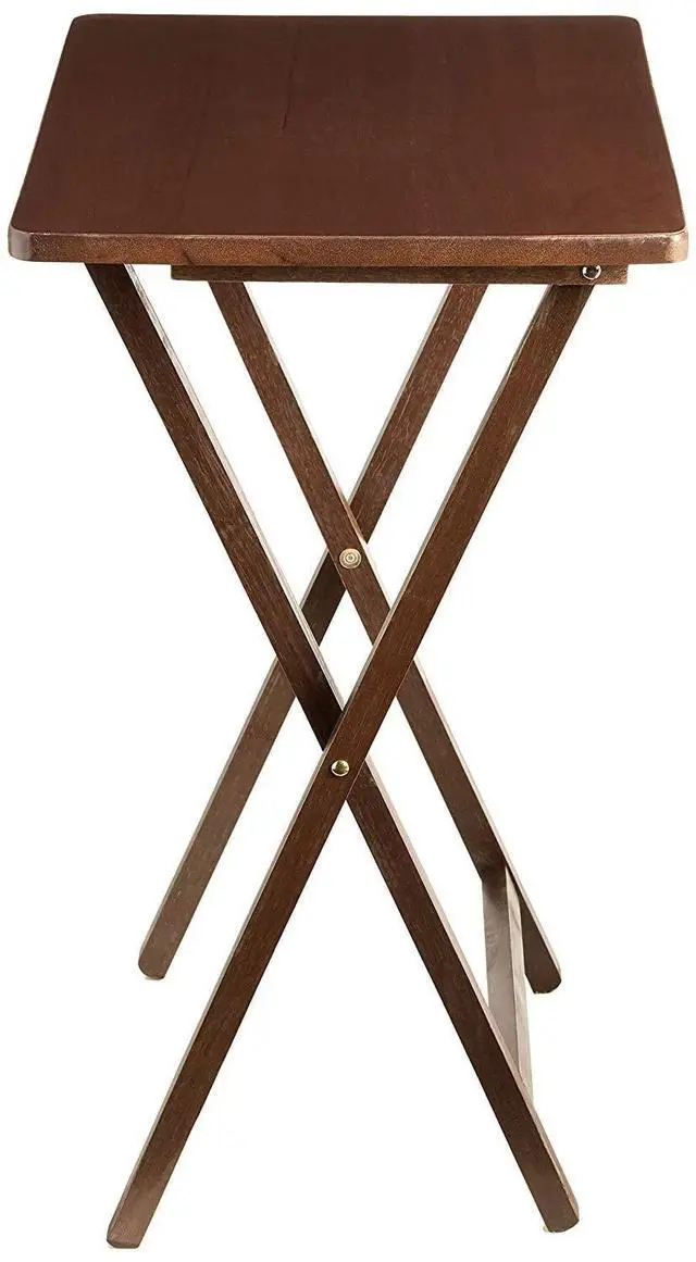 Alt view image 7 of 7 - Mainstays Rubberwood Folding TV Tray Table, Walnut